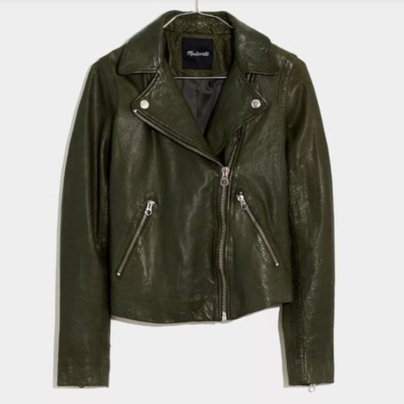 Washed Leather Motorcycle Jacket - Picture 2 of 6